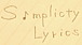 simplicity lyrics